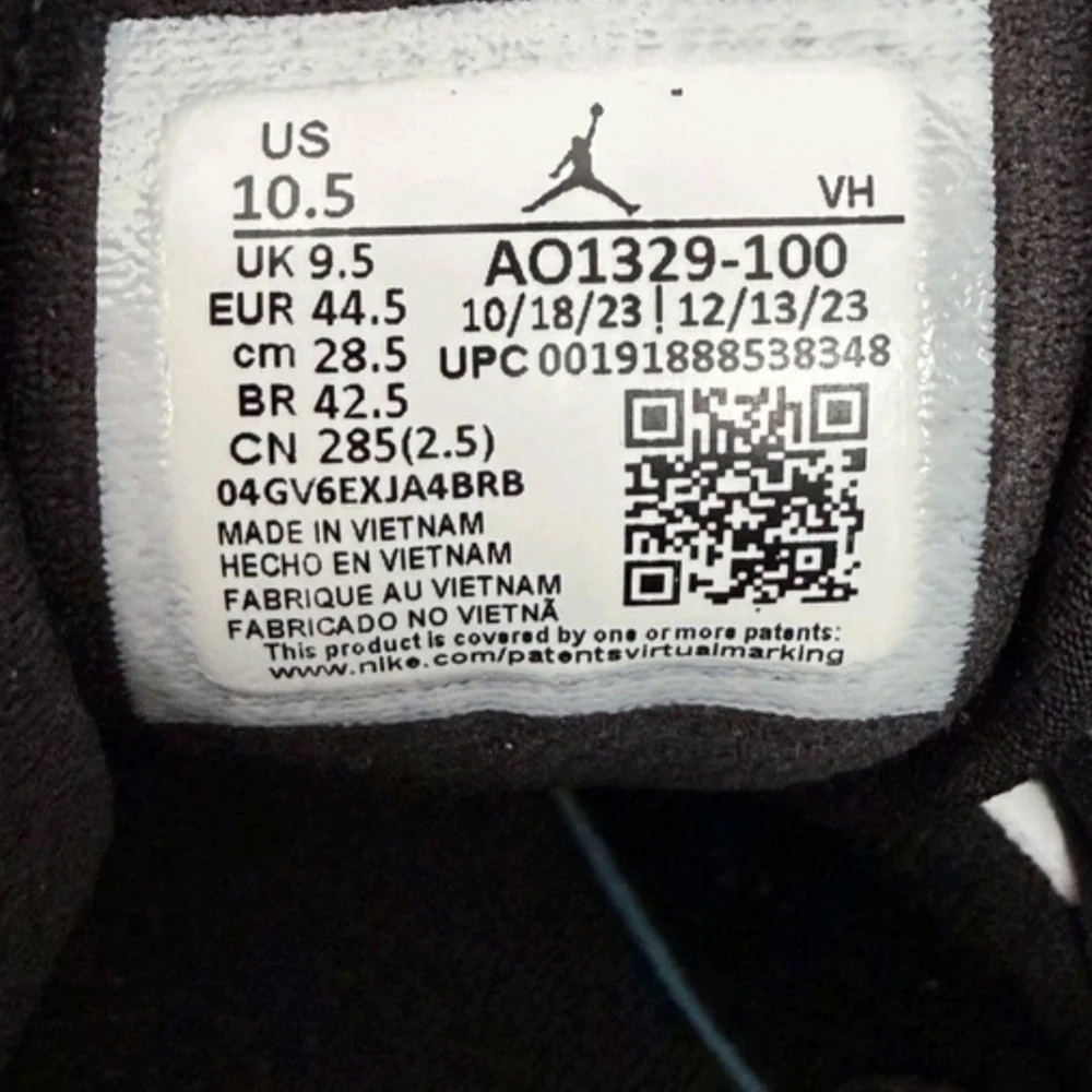NIKE AIR JORDAN Men's "Fadeaway" Concord Basketball Sneakers Men's Size 10.5 New - Picture 7 of 8